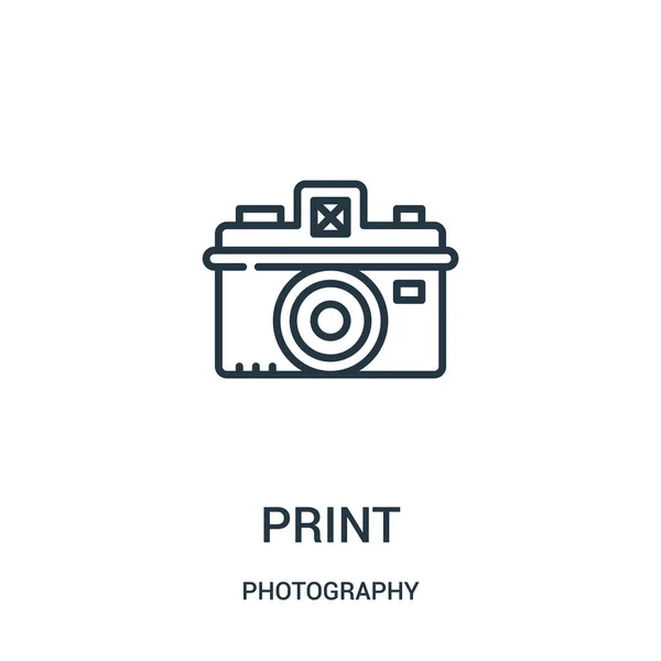 Vector de icono de impresión de la colección de fotografía. Ilustración de vectores de iconos de contorno de línea delgada . — Vector de stock
