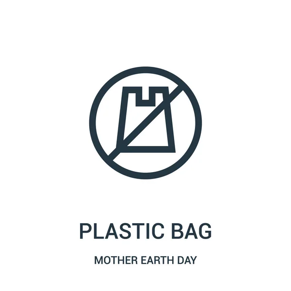 Πλαστική τσάντα εικόνα διάνυσμα από μητέρα γη ημέρα συλλογής. Λεπτή γραμμή πλαστική σακούλα διάρθρωσης εικονίδιο διανυσματικά εικονογράφηση. — Διανυσματικό Αρχείο