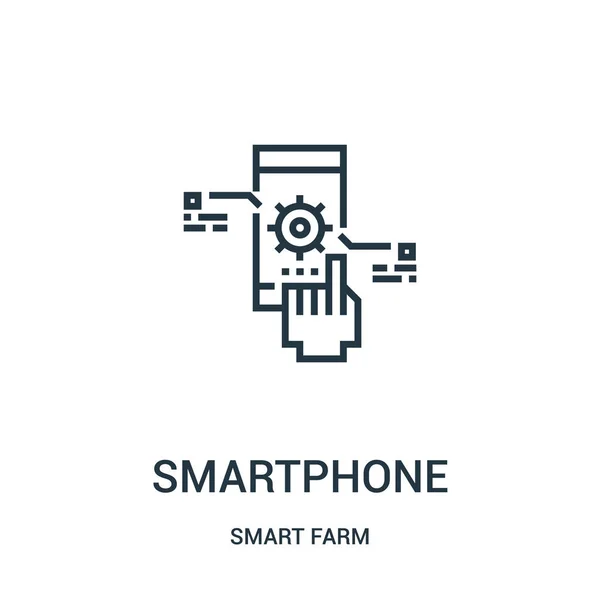 Smartphone icon vector from smart farm collection. Thin line smartphone outline icon vector illustration. — Stock Vector