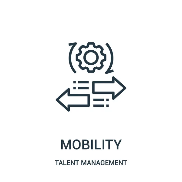 Vettore icona della mobilità della collezione di gestione dei talenti. Illustrazione vettoriale icona contorno mobilità linea sottile . — Vettoriale Stock