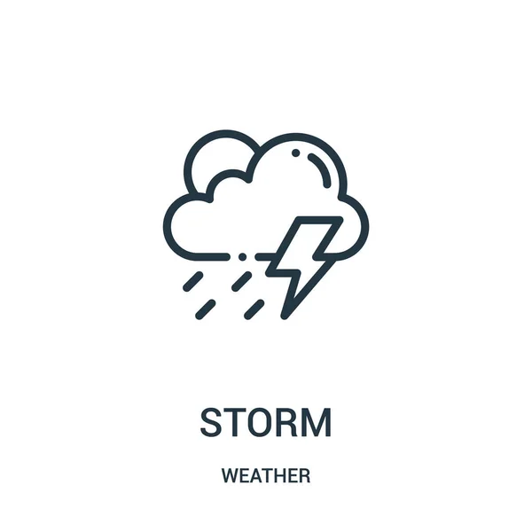 Sturm-Icon-Vektor aus der Wettersammlung. dünne Linie Sturm Umriss Symbol Vektor Illustration. — Stockvektor