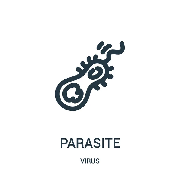 Vector icono parásito de la colección de virus. Línea delgada parásito esquema icono vector ilustración . — Vector de stock