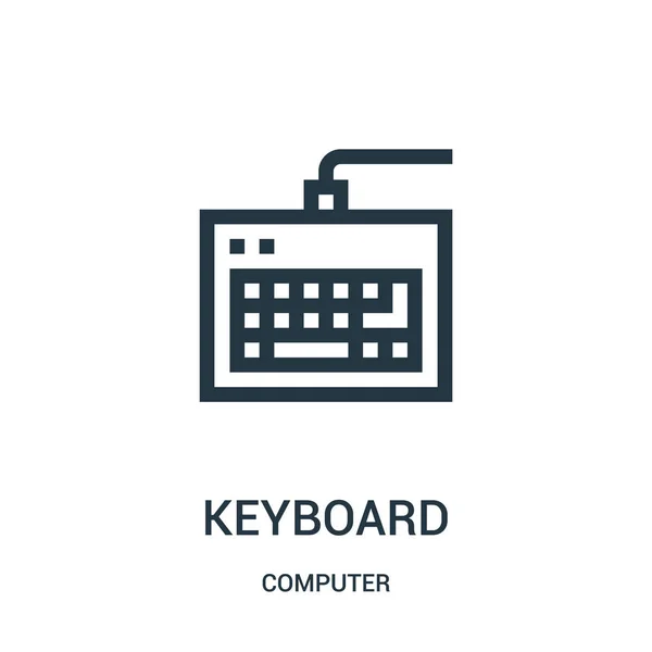 Vetor de ícone de teclado da coleção de computadores. Linha fina teclado esboço ícone vetor ilustração . — Vetor de Stock