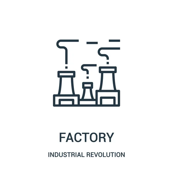 Vector icono de fábrica de la colección revolución industrial. Ilustración de vector de icono de esquema de fábrica de línea delgada . — Archivo Imágenes Vectoriales
