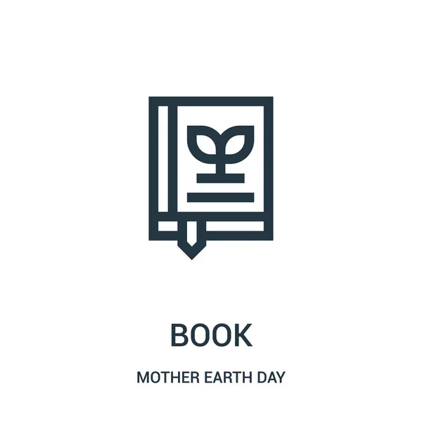 book icon vector from mother earth day collection. Thin line book outline icon vector illustration.
