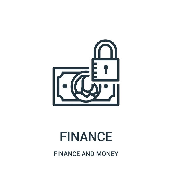 Finanz-Icon-Vektor aus Finanzen und Geldeintreibung. dünne Linie Finanzen Umriss Symbol Vektor Illustration. — Stockvektor