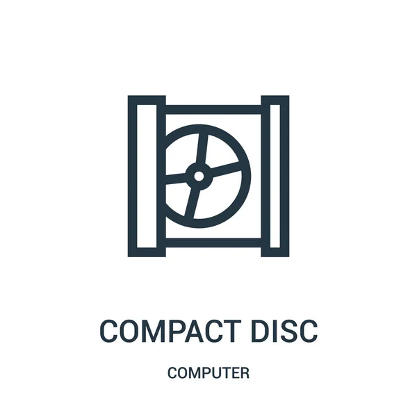 Vetor de ícone de disco compacto da coleção de computadores. Linha fina compacto disco esboço ícone vetor ilustração . — Vetor de Stock