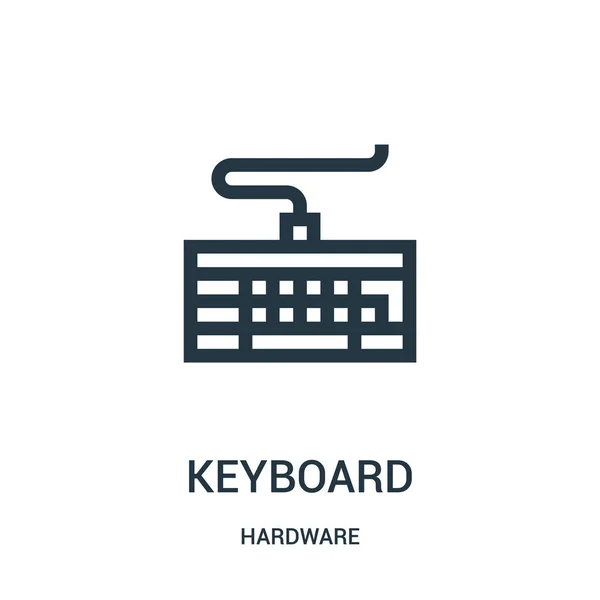 ハードウェア コレクションからキーボードのアイコン ベクトルです。細い線キーボード概要アイコン ベクトル図. — ストックベクタ