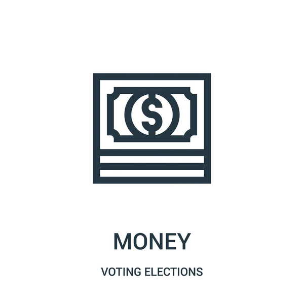 投票選挙のコレクションからお金アイコン ベクトルです。細い線金概要アイコン ベクトル図. — ストックベクタ