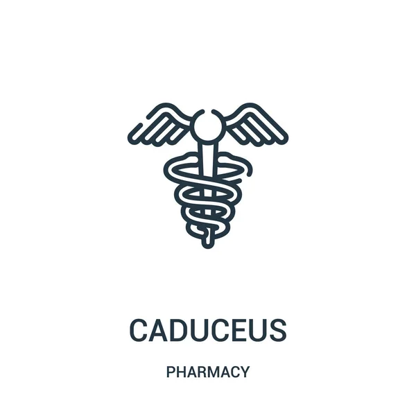 Caduceus icône vecteur de la collection pharmacie. Illustration vectorielle d'icône de contour caducée à ligne mince . — Image vectorielle