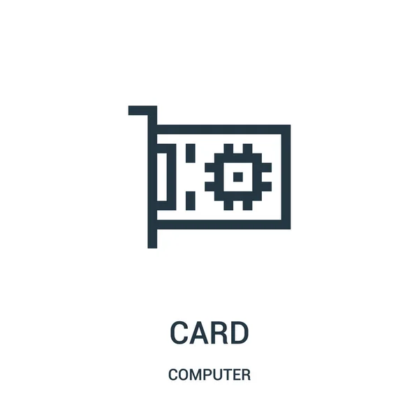 Carte icône vecteur de la collection informatique. Illustration vectorielle d'icône de contour de carte à ligne mince . — Image vectorielle