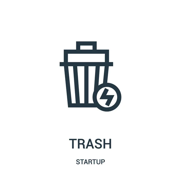 Trash icon vector from startup collection. Thin line trash outline icon vector illustration. — Stock Vector