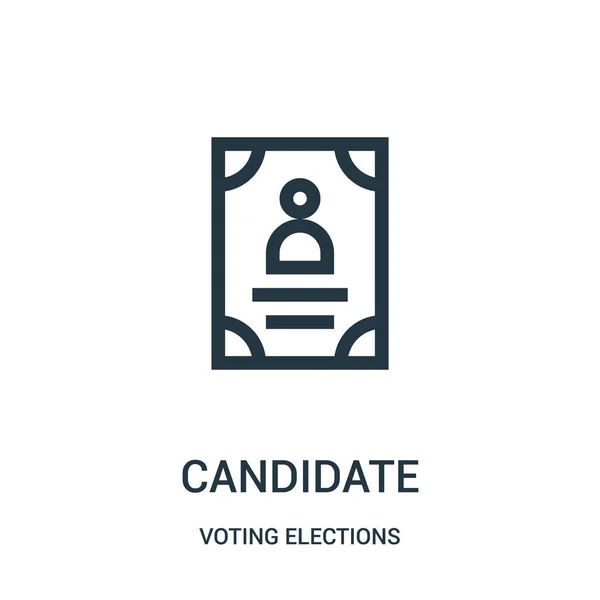 投票選挙コレクションから候補のアイコン ベクトルです。細い線の候補者概要のアイコン ベクトル図. — ストックベクタ