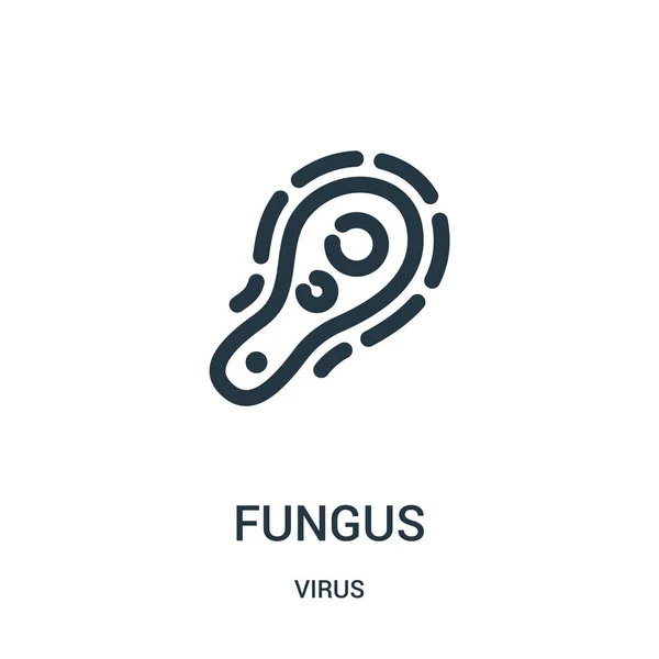 Vector icono de hongo de la colección de virus. Línea delgada hongo esquema icono vector ilustración . — Vector de stock