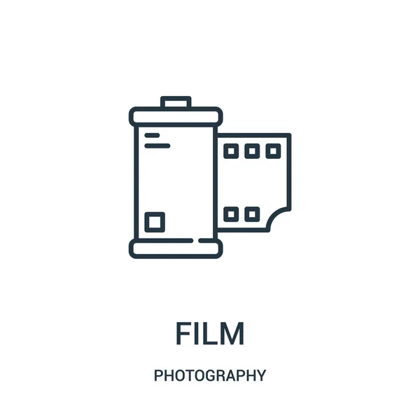 Vector icono de película de la colección de fotografía. Esquema de película delgada línea icono vector ilustración . — Vector de stock