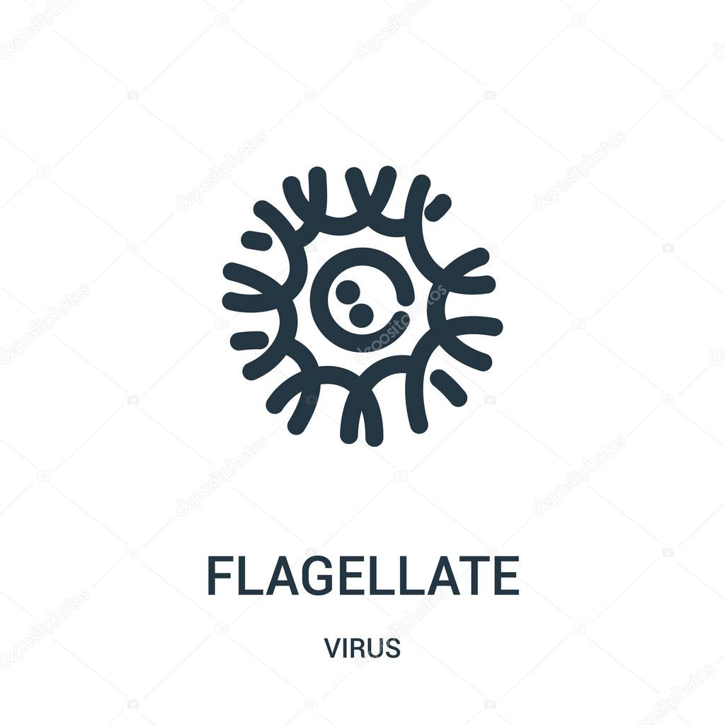 flagellate icon vector from virus collection. Thin line flagellate outline icon vector illustration.