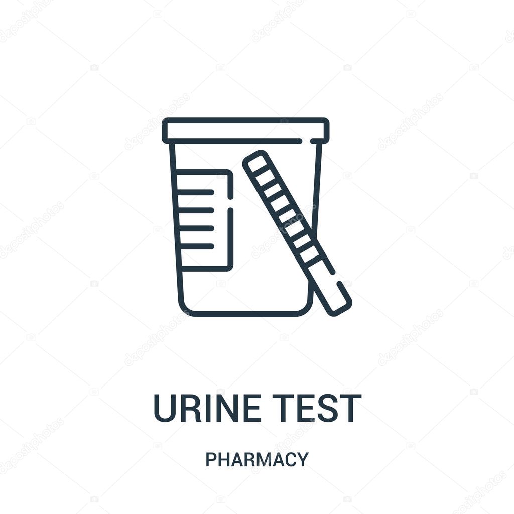 urine test icon vector from pharmacy collection. Thin line urine test outline icon vector illustration.
