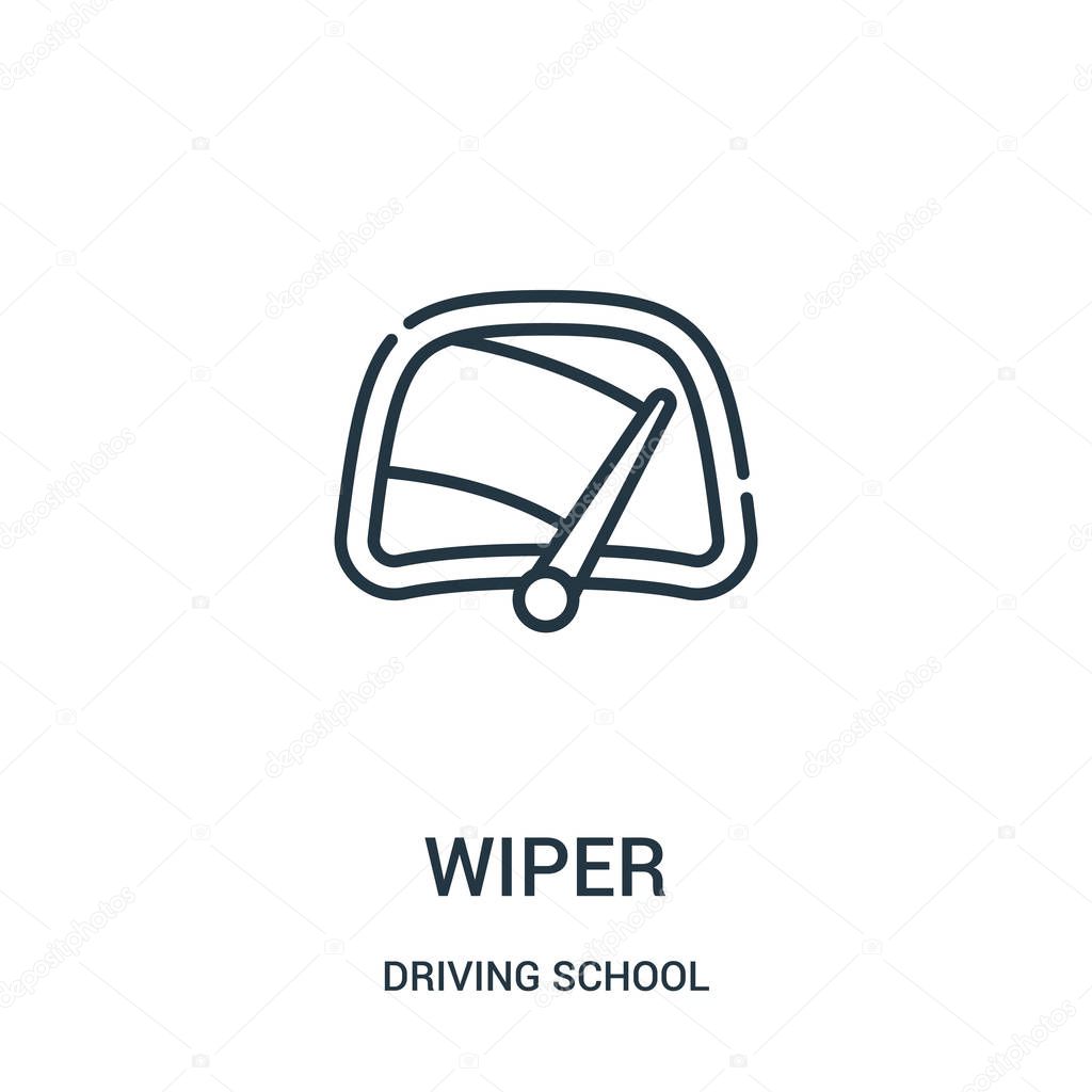 Wiper icon vector from driving school collection. Thin line wiper outline icon vector illustration. Linear symbol for use on web and mobile apps, logo, print media.