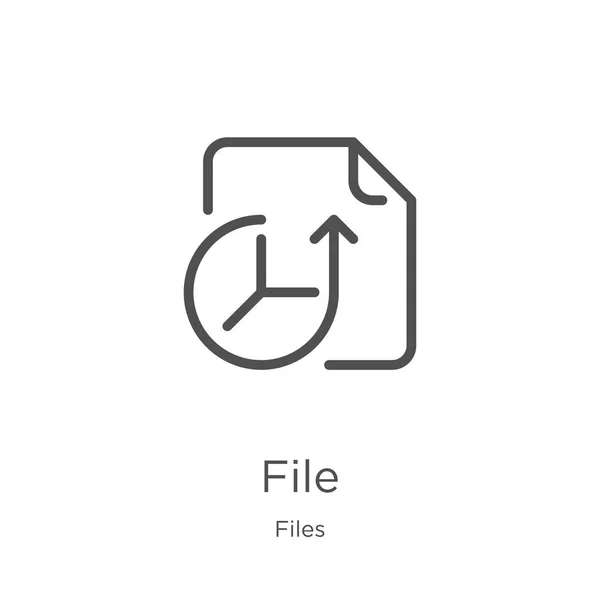 Vector icono de archivo de la colección de archivos. Ilustración de vector de icono de contorno de archivo de línea delgada. Esquema, icono de archivo de línea delgada para el diseño del sitio web y móvil, desarrollo de aplicaciones — Archivo Imágenes Vectoriales