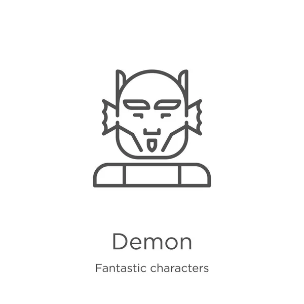 Demon icon vector van Fantastic Characters collectie. Dunne lijn Demon outline icon vector illustratie. Outline, dunne lijn Demon icoon voor website design en mobiele, app ontwikkeling — Stockvector