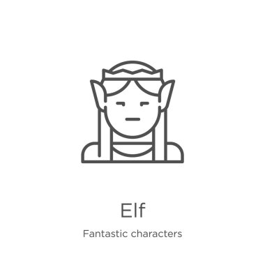 elf icon vector from fantastic characters collection. Thin line elf outline icon vector illustration. Outline, thin line elf icon for website design and mobile, app development