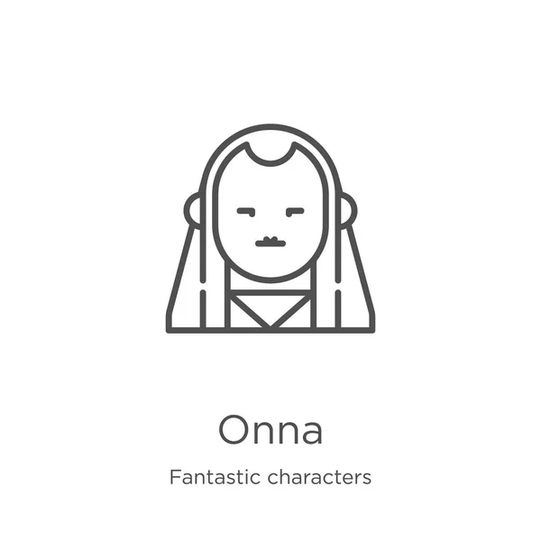 Onna icon vector van Fantastic Characters collectie. Dunne lijn Onna overzicht icoon vector illustratie. Overzicht, dun lijn Onna pictogram voor website ontwerp en mobiel, app ontwikkeling — Stockvector