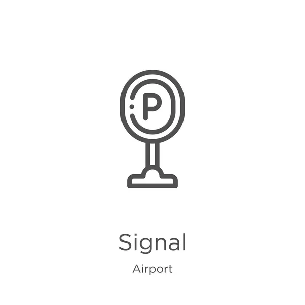 空港コレクションからのシグナルアイコンベクトル。細い線信号輪郭アイコンベクトルイラスト.アウトライン、ウェブサイトのデザインとモバイル、アプリ開発のための細い線の信号アイコン — ストックベクタ