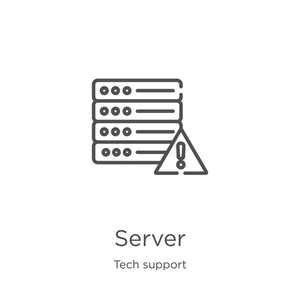Vector de icono de servidor de la colección de soporte técnico. Ilustración de vectores de iconos delgada línea servidor contorno. Esquema, icono de servidor de línea delgada para el diseño del sitio web y móvil, desarrollo de aplicaciones — Vector de stock