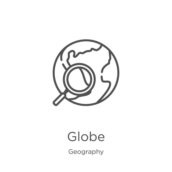 Globo vector icono de la colección de geografía. Delgada línea globo contorno icono vector ilustración. Esquema, icono de globo de línea delgada para el diseño del sitio web y móvil, desarrollo de aplicaciones — Vector de stock
