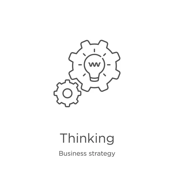 ビジネス戦略コレクションからの思考アイコンベクトル。細い線思考アウトラインアイコンベクトルイラスト。ウェブサイトのデザインやモバイル、アプリ開発のための輪郭、細い線思考アイコン — ストックベクタ