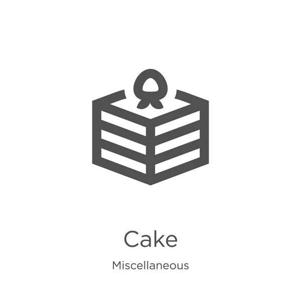 Gâteau icône vecteur de collection diverse. Illustration vectorielle d'icône de contour de gâteau de ligne mince. contour, mince icône de gâteau de ligne pour la conception de site Web et mobile, développement d'applications — Image vectorielle