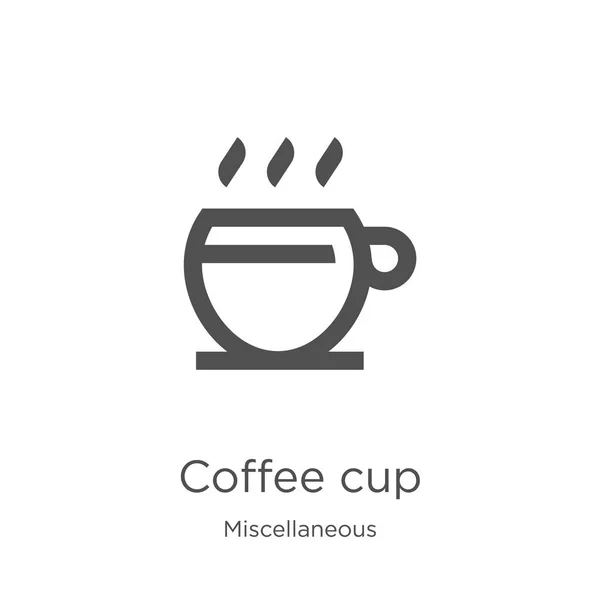 Vettore icona tazza di caffè da collezione vari. Linea sottile tazza di caffè contorno icona vettoriale illustrazione. Outline, linea sottile icona tazza di caffè per la progettazione del sito web e mobile, lo sviluppo di app — Vettoriale Stock