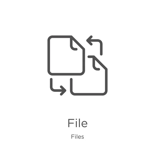 Vector icono de archivo de la colección de archivos. Ilustración de vector de icono de contorno de archivo de línea delgada. Esquema, icono de archivo de línea delgada para el diseño del sitio web y móvil, desarrollo de aplicaciones — Vector de stock
