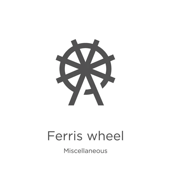 Ferris Wheel ikon vektor vegyes gyűjtemény. Vékony vonal Ferris Wheel vázlat ikon vektor illusztráció. Vázlat, vékony vonal Ferris kerék ikon részére website tervez és mozgatható, app fejlődés — Stock Vector