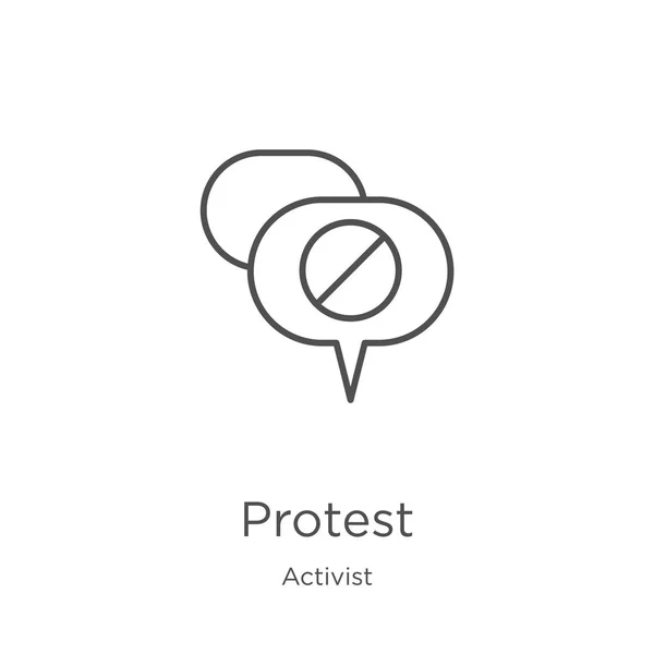 Σύμβολο διαμαρτυρίας από τη συλλογή ακτιβιστή. Εικόνα διανυσματικών περιγραμμάτων διαμαρτυρίας με λεπτές γραμμές. Περίγραμμα, εικονίδιο διαμαρτυρίας λεπτής γραμμής για σχεδιασμό ιστοσελίδων και κινητά, ανάπτυξη εφαρμογών — Διανυσματικό Αρχείο