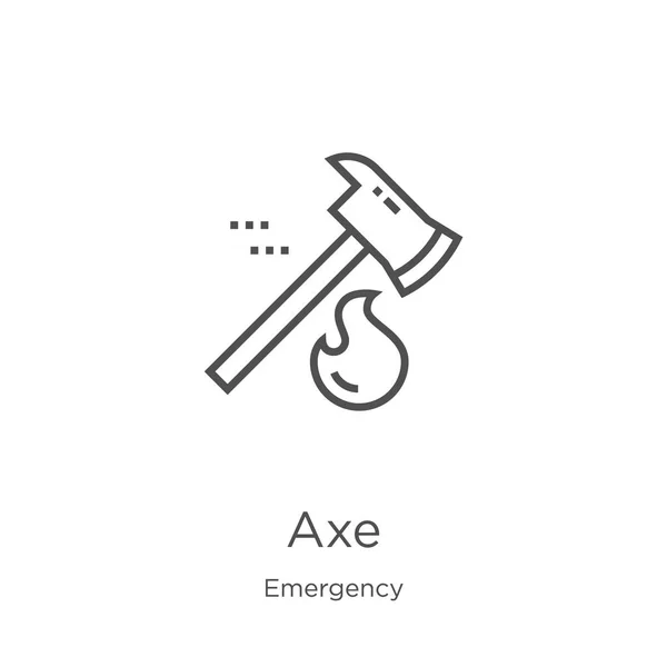 Axt-Symbol-Vektor aus Notfall-Sammlung. Thin Line Axis Outline Icon Vektor Illustration. Umriss, dünne Linie Achse Symbol für Website-Design und mobile, App-Entwicklung — Stockvektor