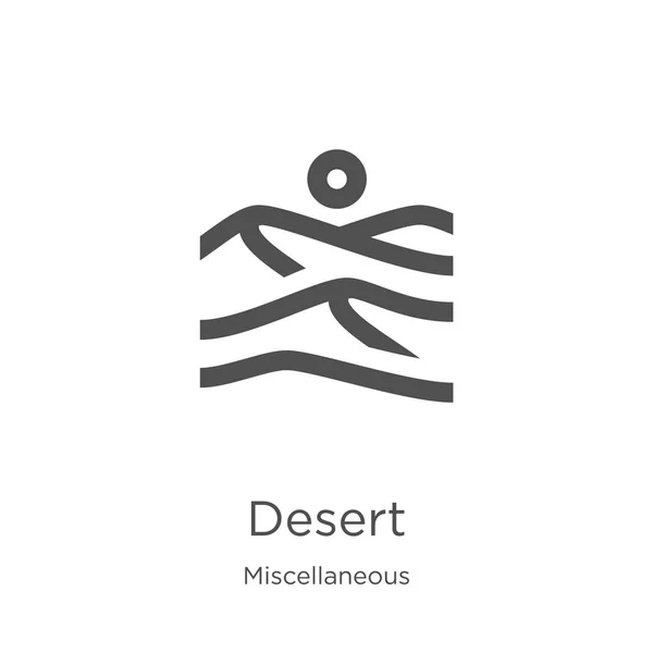 Desert icon vector uit diverse collectie. Dunne lijn Desert outline icon vector illustratie. Outline, dunne lijn woestijn icoon voor website design en mobiele, app ontwikkeling — Stockvector