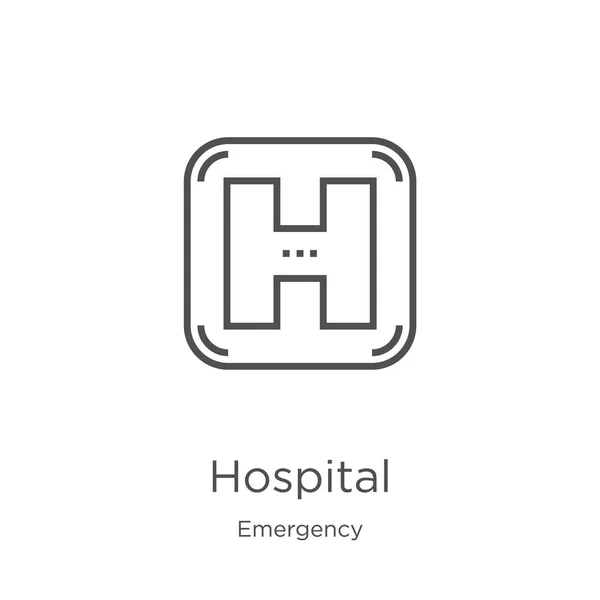 Hospital icon vector from emergency collection. Thin line hospital outline icon vector illustration. Outline, thin line hospital icon for website design and mobile, app development — Stock Vector