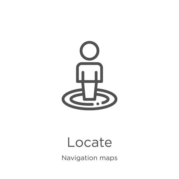 Localizar vetor ícone da coleção de mapas de navegação. Linha fina localizar esboço ícone vetor ilustração. Esboço, linha fina localizar ícone para o design do site e móvel, desenvolvimento de aplicativos — Vetor de Stock