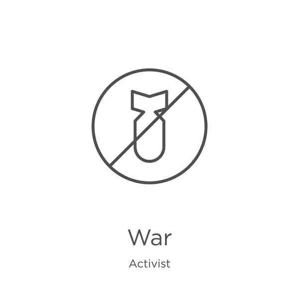 War icon vector van activist collectie. Dunne lijn oorlog overzicht icoon vector illustratie. Outline, dunne lijn oorlog icoon voor website design en mobiele, app ontwikkeling — Stockvector