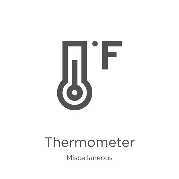 Thermometer-Symbolvektor aus verschiedenen Kollektionen. dünne Linie Thermometer umreißt Symbol Vektor Illustration. Umriss, dünne Linie Thermometer-Symbol für Website-Design und mobile, App-Entwicklung — Stockvektor