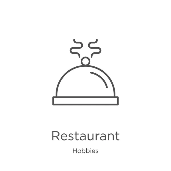 Vetor ícone restaurante da coleção hobbies. Linha fina restaurante esboço ícone vetor ilustração. Delineamento, ícone de restaurante de linha fina para design de site e celular, desenvolvimento de aplicativos — Vetor de Stock