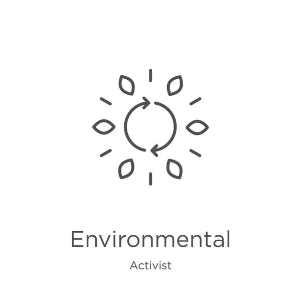 Környezeti ikon vektor aktivista gyűjtemény. Vékony vonal környezeti körvonal ikon vektor illusztráció. Vázlat, vékony vonal környezeti ikon részére website tervez és mozgatható, app fejlődés — Stock Vector
