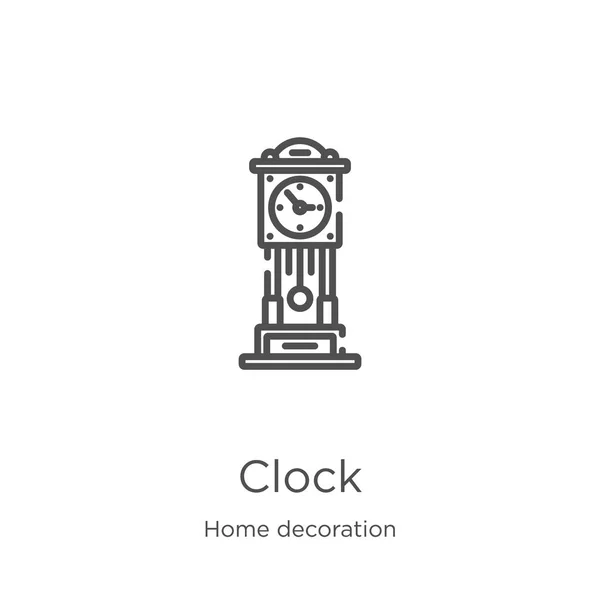 Klok icoon vector van Home Decoration Collection. Dunne lijn klok schets pictogram vector illustratie. Outline, dunne lijn klok icoon voor website design en mobiele, app ontwikkeling — Stockvector