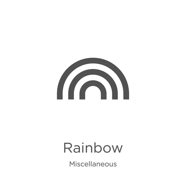 Regenbogen-Icon-Vektor aus verschiedenen Kollektionen. dünne Linie Regenbogen umreißt Symbol Vektor Illustration. Umriss, dünne Linie Regenbogen-Symbol für Website-Design und mobile, App-Entwicklung — Stockvektor