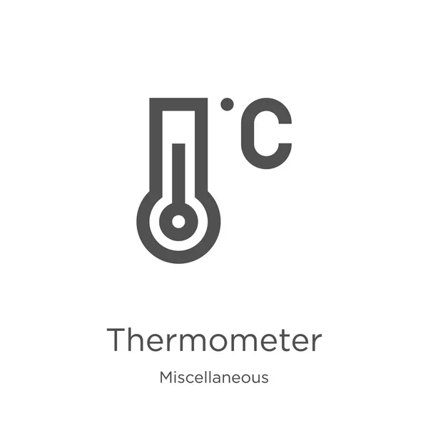 Thermometer-Symbolvektor aus verschiedenen Kollektionen. dünne Linie Thermometer umreißt Symbol Vektor Illustration. Umriss, dünne Linie Thermometer-Symbol für Website-Design und mobile, App-Entwicklung — Stockvektor