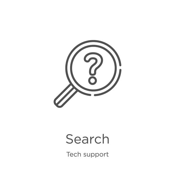 Search icon vector from tech support collection. Thin line search outline icon vector illustration. Outline, thin line search icon for website design and mobile, app development — Stock Vector