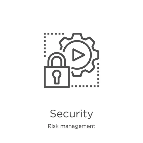 Säkerhets ikon vektor från insamling av riskhantering. Tunn linje säkerhet kontur ikon vektor illustration. Kontur, tunn linje säkerhets ikon för webb design och mobil, apputveckling — Stock vektor
