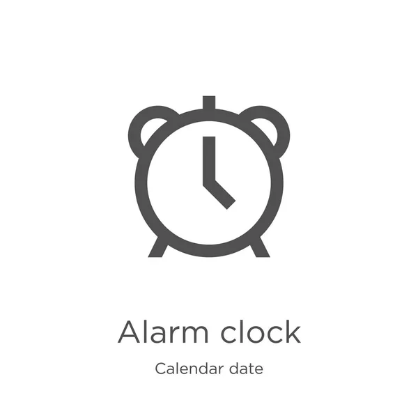 Alarm clock icon vector van de kalenderdatum collectie. Dunne lijn alarmklok schets pictogram vector illustratie. Outline, dunne lijn alarmklok icoon voor website design en mobiele, app ontwikkeling — Stockvector