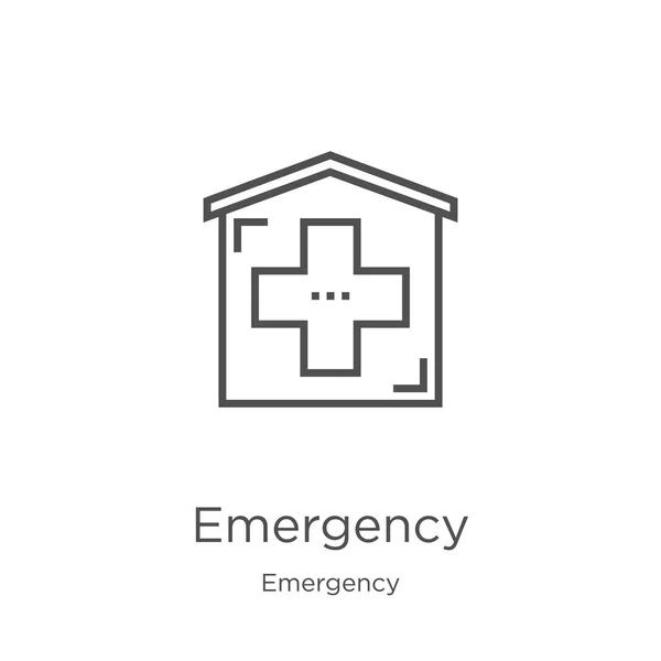 Vector icono de emergencia de la recogida de emergencia. Ilustración de vector de icono de contorno de emergencia de línea delgada. Esquema, línea delgada icono de emergencia para el diseño del sitio web y móvil, desarrollo de aplicaciones — Archivo Imágenes Vectoriales